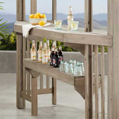 Yardistry Cedar Pergola Kit - with Built-in Bar!